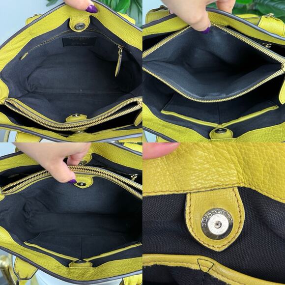 💎✨Authentic Burberry Grainy Calfskin House Check Medium Banner Tote Yellow - Picture 6 of 8